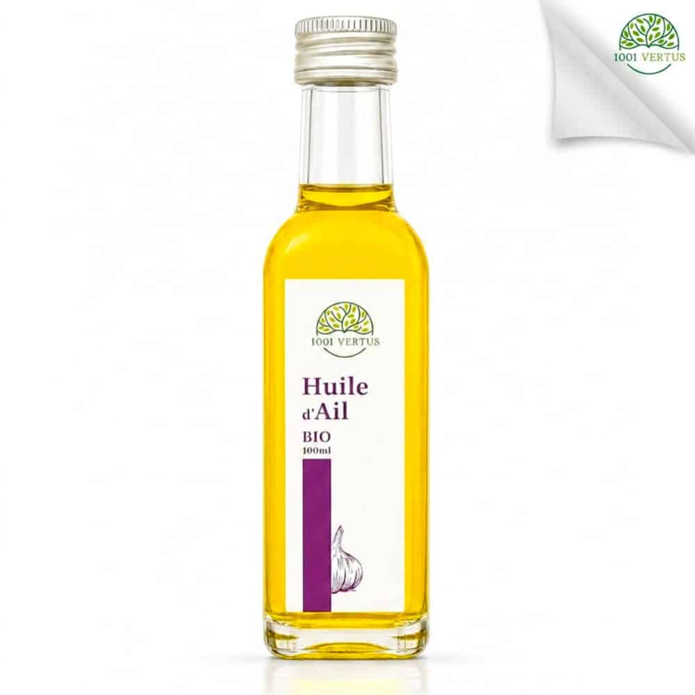 Huile d'ail bio — 100 ml - Bouteille en verre