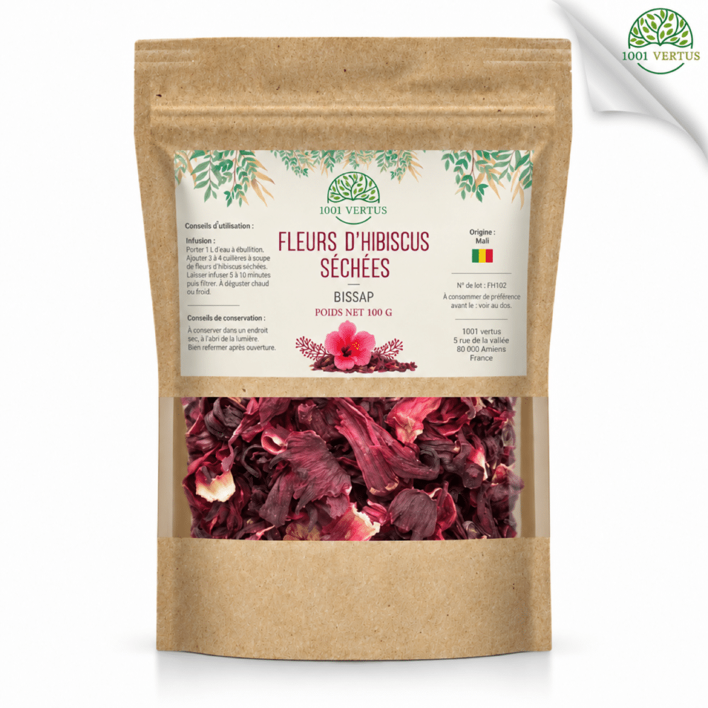 Getrocknete Hibiskusblüten „Bissap“ 100 g – einheitliches Erscheinungsbild 1001 Vertus