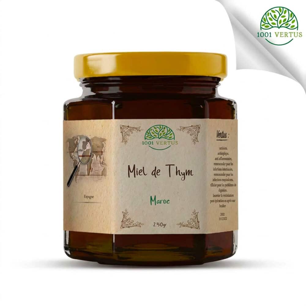 Miel de thym du Maroc - Miel brut de récolte artisanale - Pot de 250g