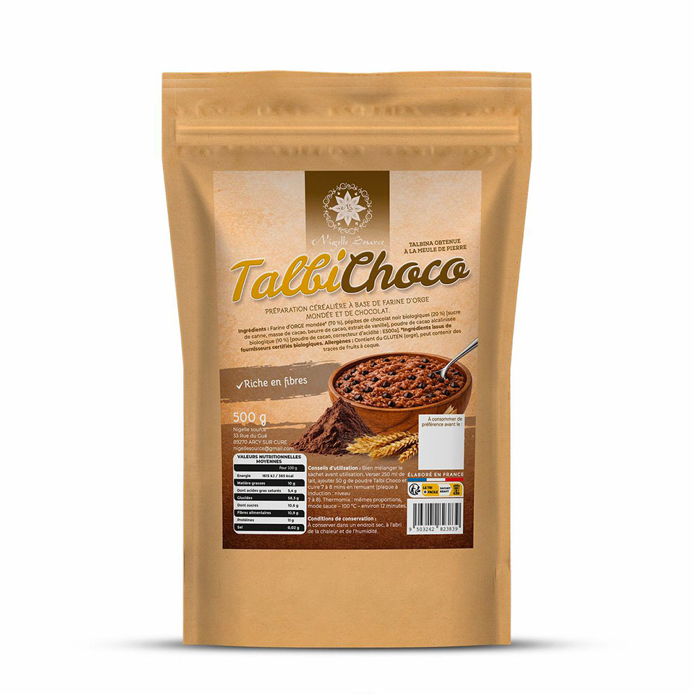 Talbina chocolat bio - Fabrication artisanale fran&ccedil;aise - 500g
