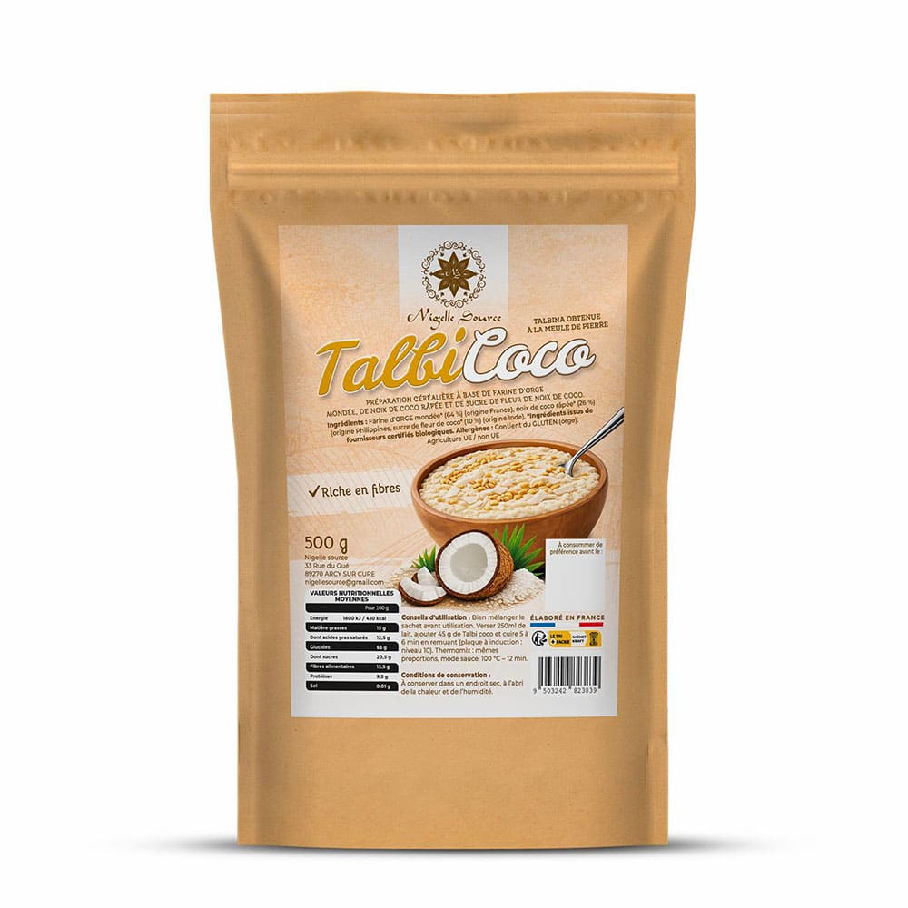 Talbina coco bio - Fabrication artisanale fran&ccedil;aise - 500g