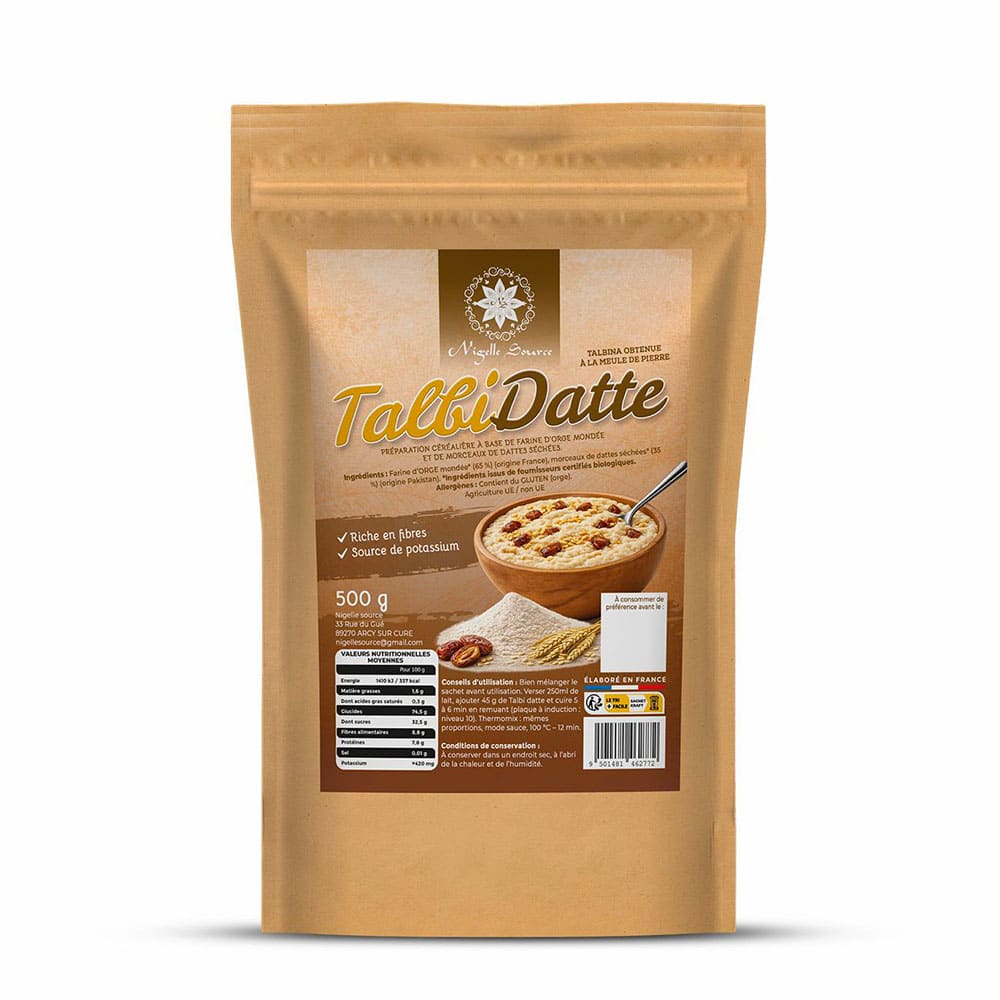 Talbina à la datte bio - 100 % naturelle - 500g