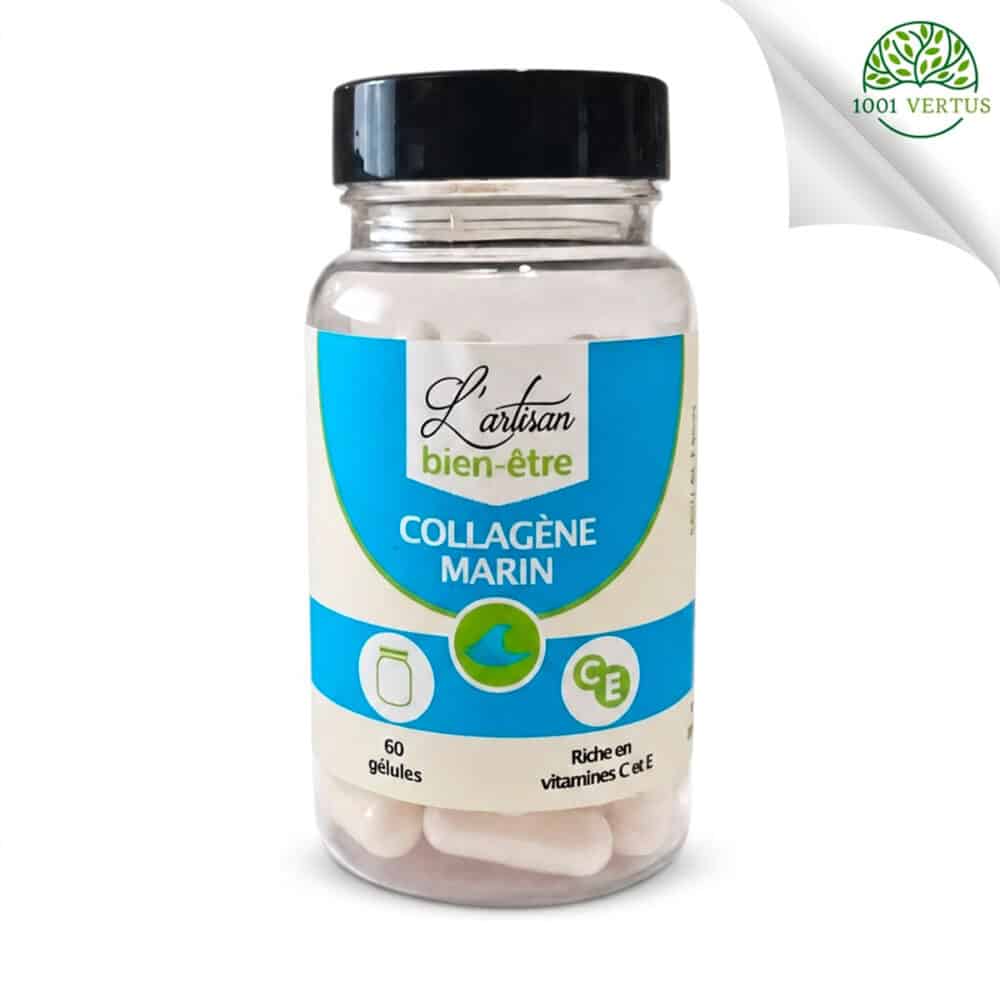Colagénio marinho em cápsulas - 60 cápsulas, vitaminas C e E - L'artisan bien-être