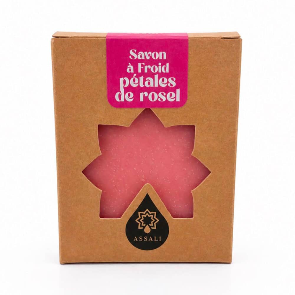 Savon artisanal aux pétales de roses (Environ 100 à 120g) - Assali