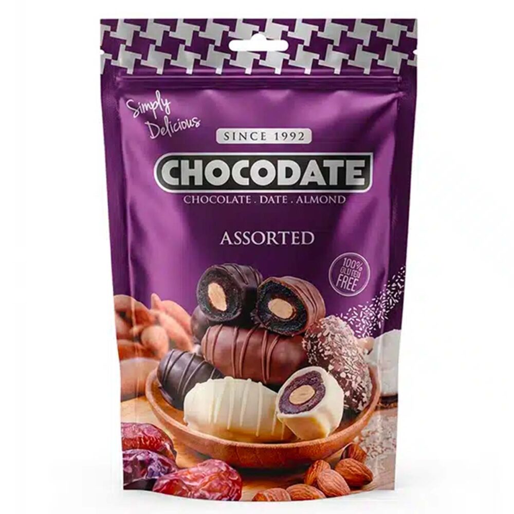 Dattes enrobées de chocolat assortiment – Chocodate - 90g