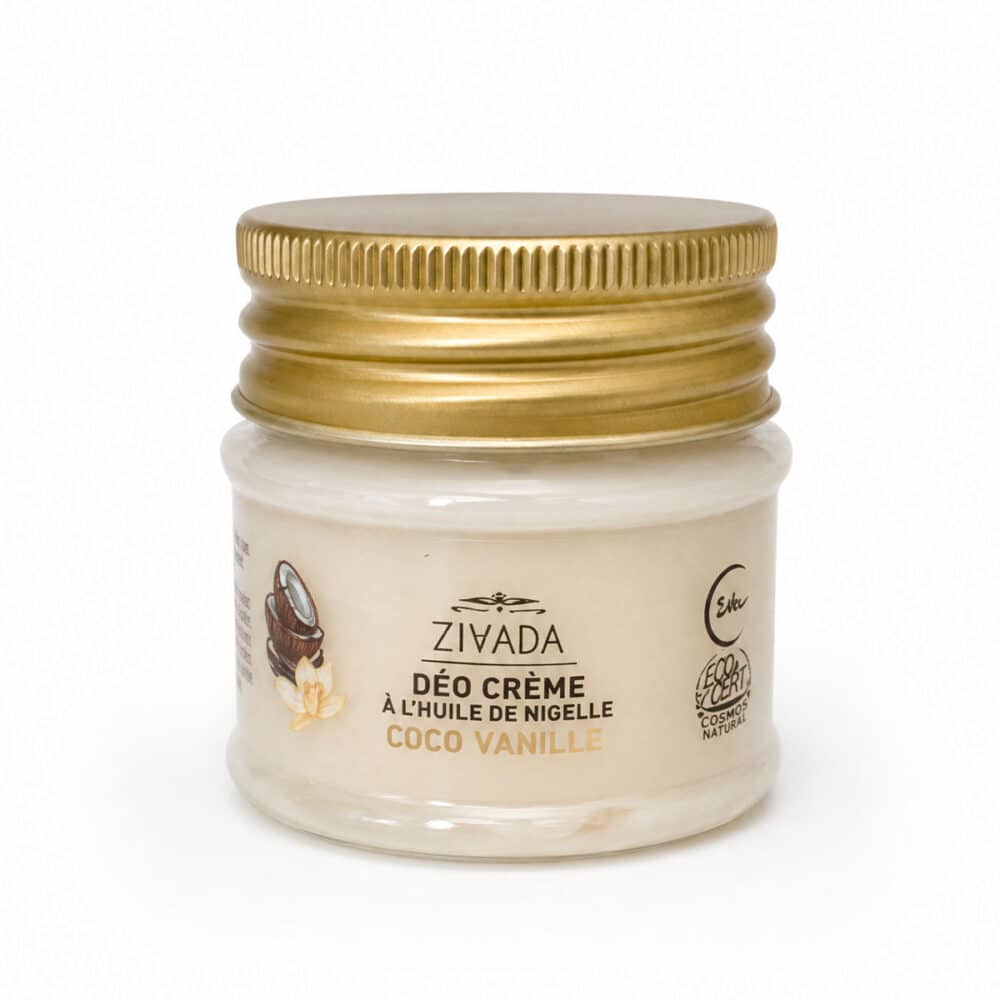 Déodorant crème huile de nigelle et coco vanille - Fabriqué en France - Pot en verre 50g